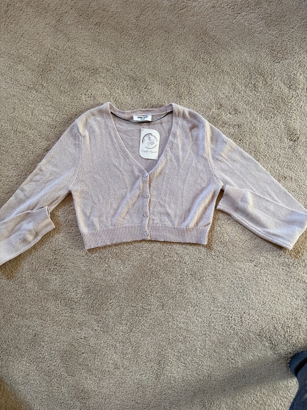 Cropped cardigan- lilac color. - Picture 4 of 4